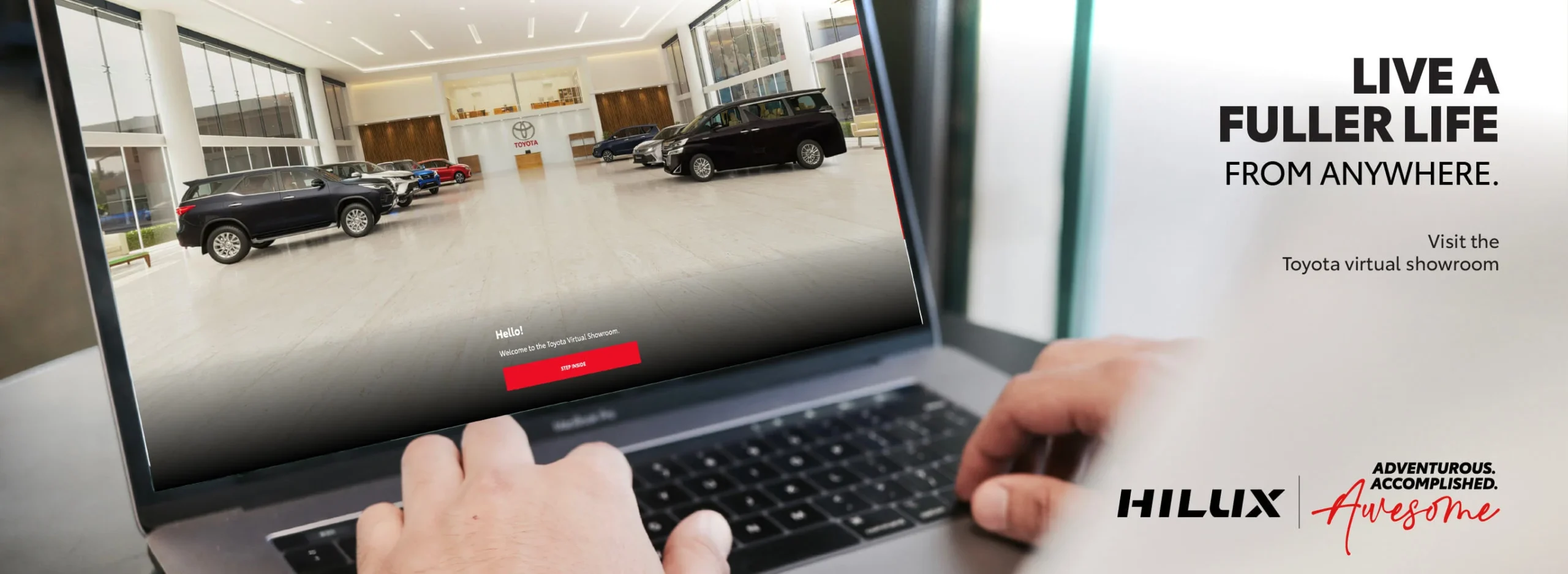 Toyota virtual reality showroom banner