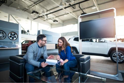 Toyota delivery moment captured outside dealership